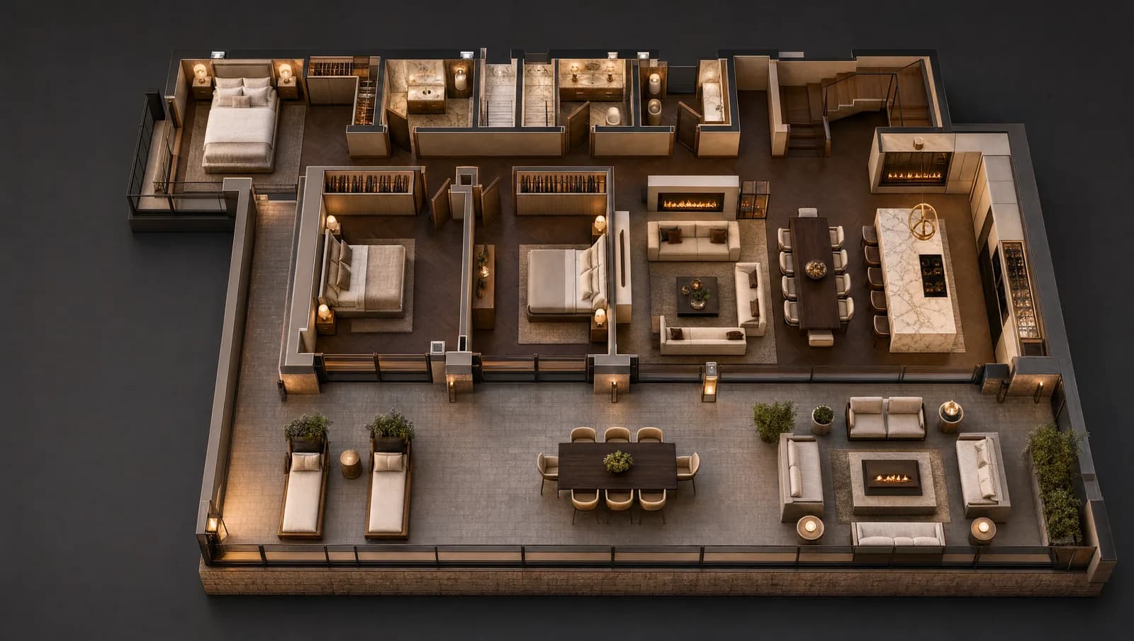 Maqueta 3D d'un habitatge generada a partir del plànol